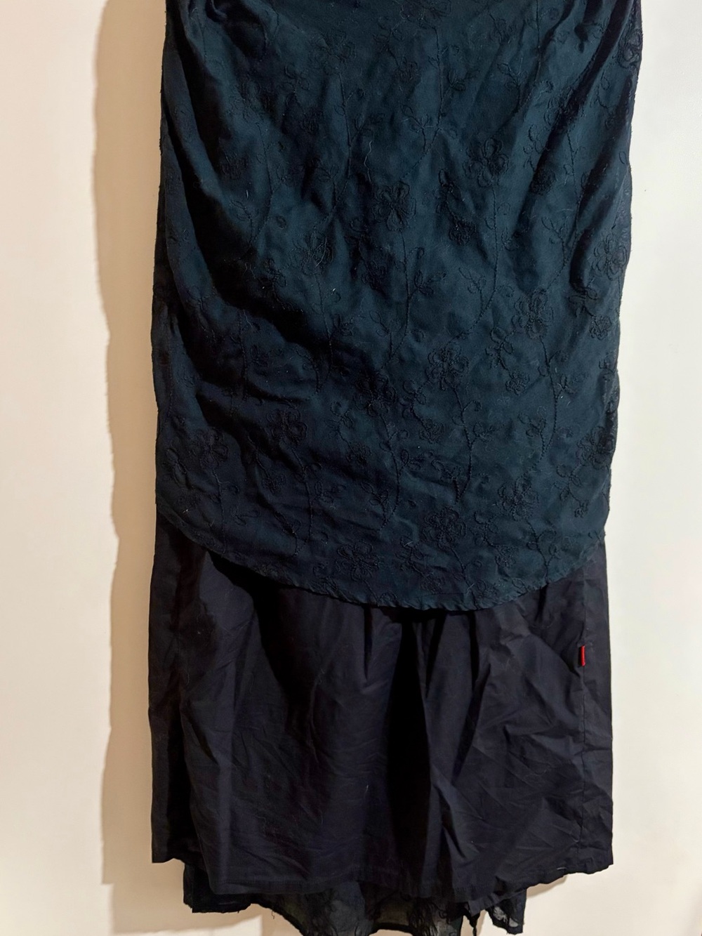Tripp NYC Black Embroidered Layered Maxi Skirt